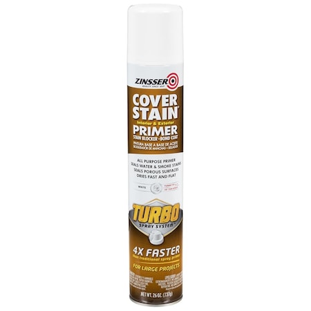 Zinsser 26 oz Cover Stain Primer with Turbo Spray System White Flat & Matte, 6PK ZI7926